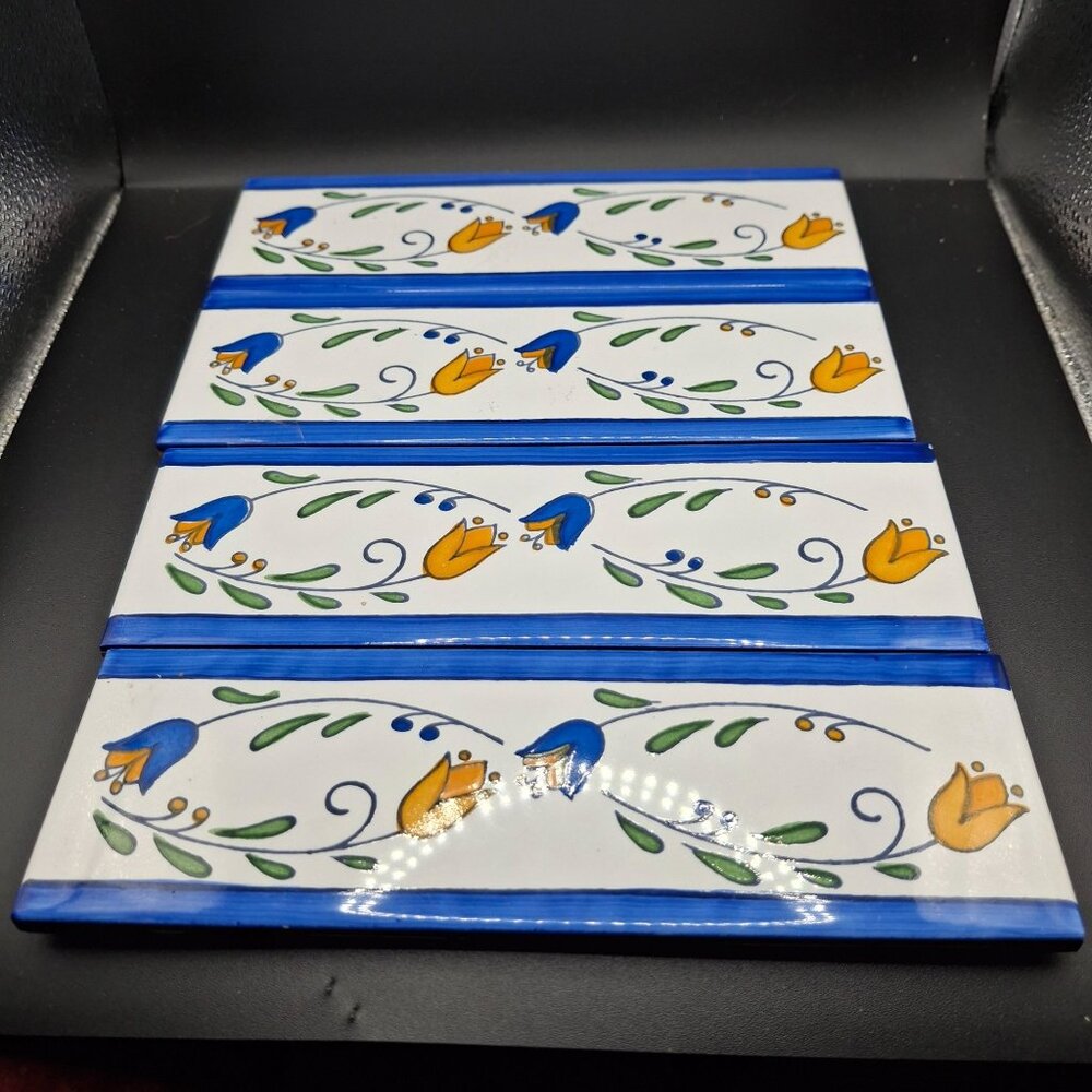 Cactus Stone &Tile Glazed Ceramic Set of 4 Doce Liner Campanula(C25)  2.5" X 8"